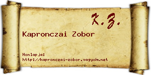 Kapronczai Zobor névjegykártya